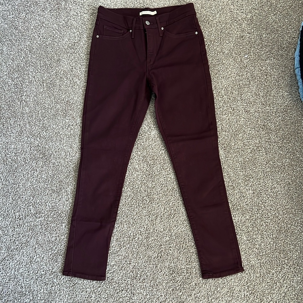 Levi’s Burgundy 311 Shaping Skinny Jeans
